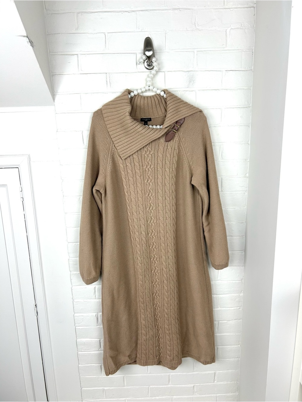 Talbots Cable Knit Lambswool Sweater Dress Plus Size 1X